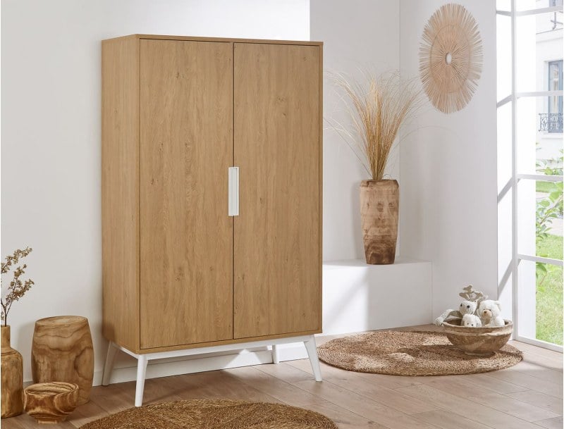 Schrank weiß und Holz Octave