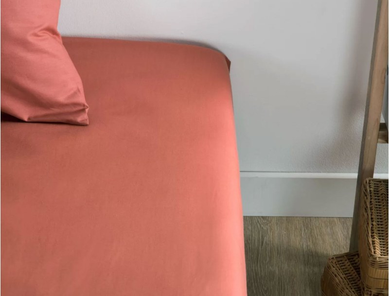 Drap housse Terracotta Coton Bio pour lit enfant 90x190