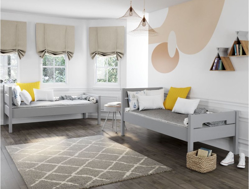 Stapelbed 90x190 grijs, omvormbaar tot twee losse bedden