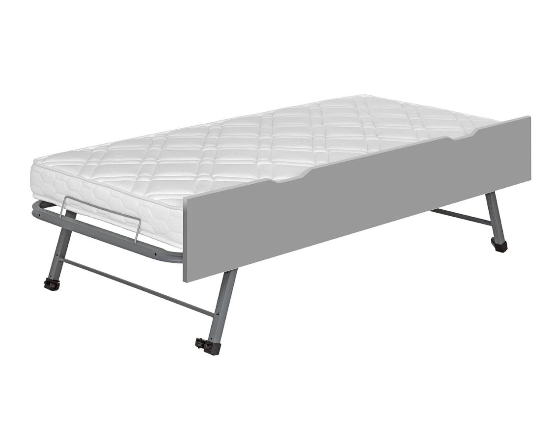 Cassetto letto estraibile per bambini grigio 90x190