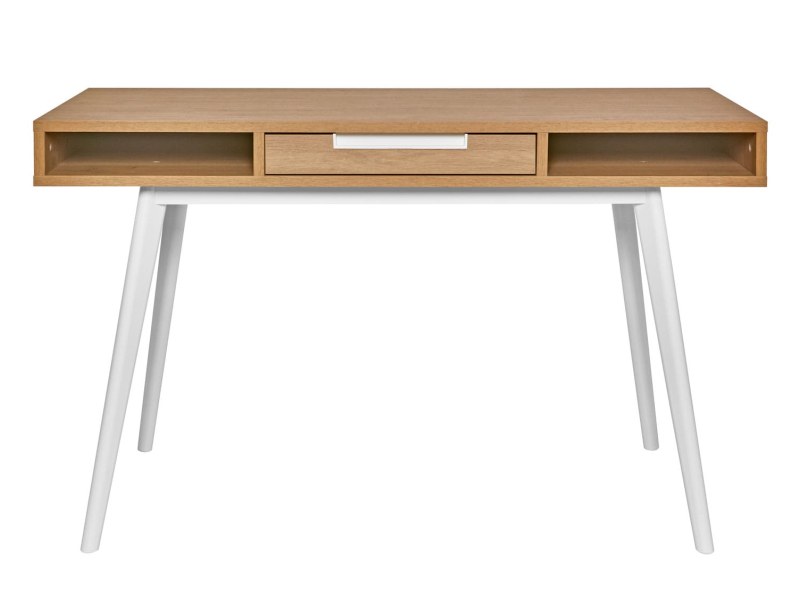 Vintage Octave eiken bureau met opbergruimte