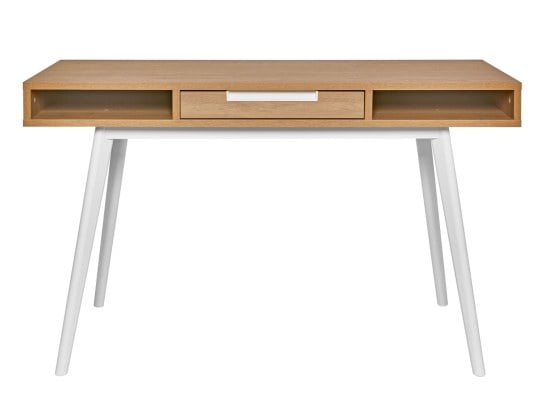 Vintage Octave eiken bureau met opbergruimte