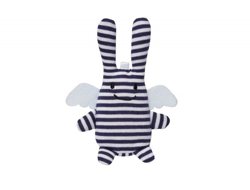 Angel Rabbit Navy Stripes Rattle 12CM