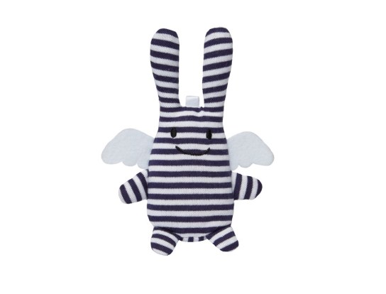 Angel Rabbit Navy Stripes Rattle 12CM
