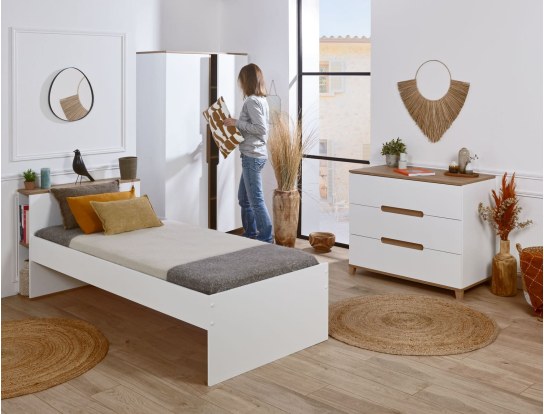 Chambre enfant complète Milor Blanc & Bois