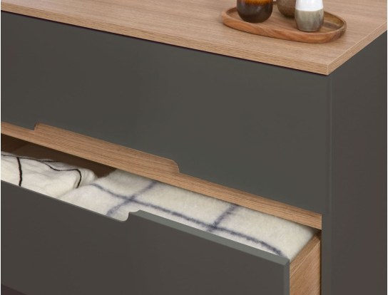 Milor Anthracite & Wood 3-drawer dresser