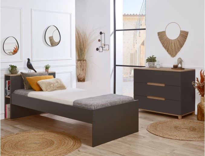 Petite chambre Anthracite & Bois Milor