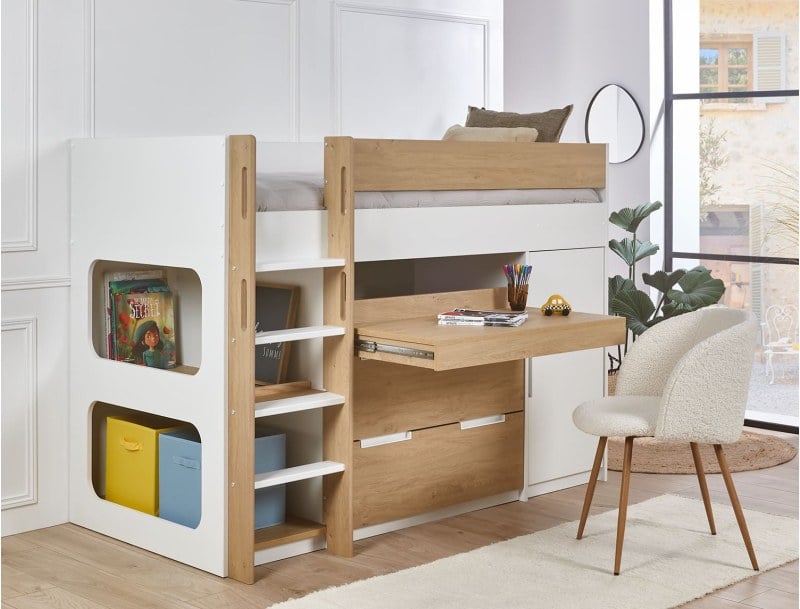 Lit mi-hauteur avec bureau Palma