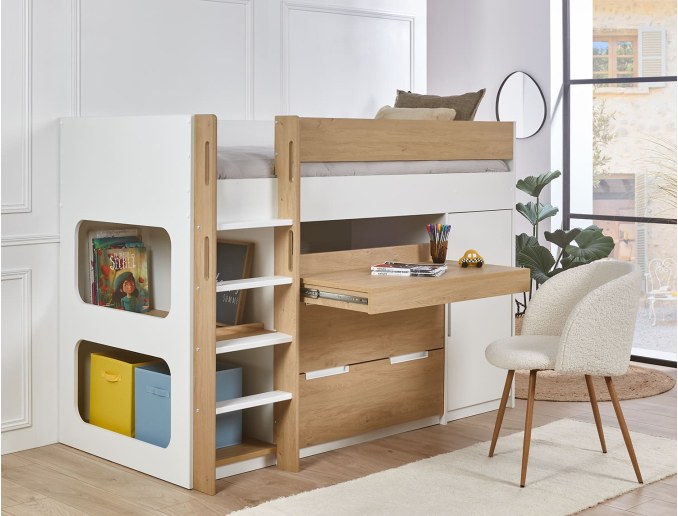 Letto a soppalco con scrivania Palma