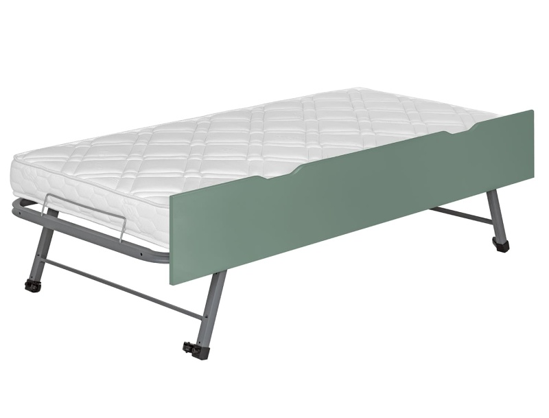 Cassetto letto estraibile per bambini Milo Kaki consegnato senza materasso