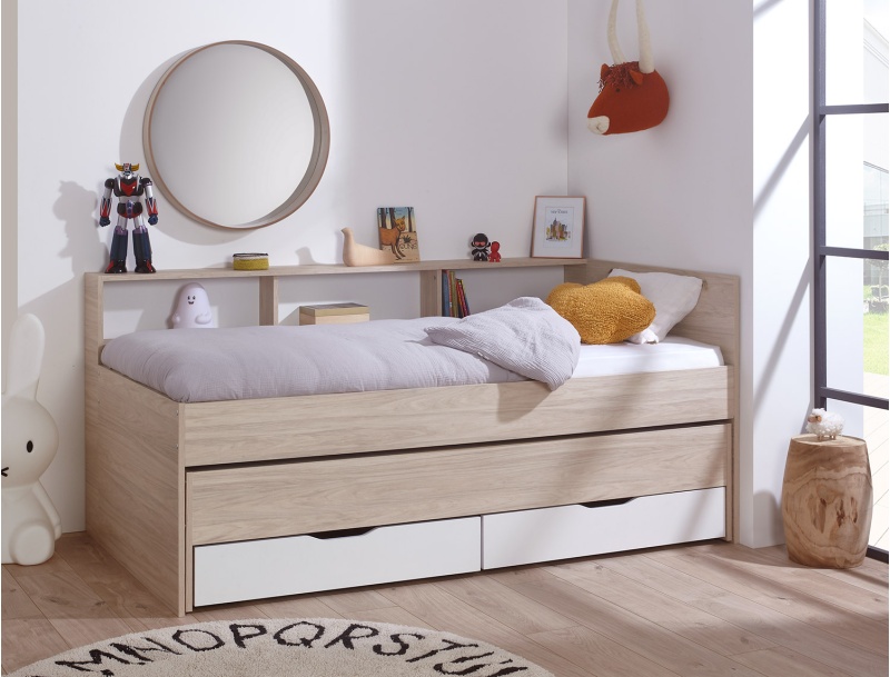 Wallis trundle bed with storage + 2 mattresses