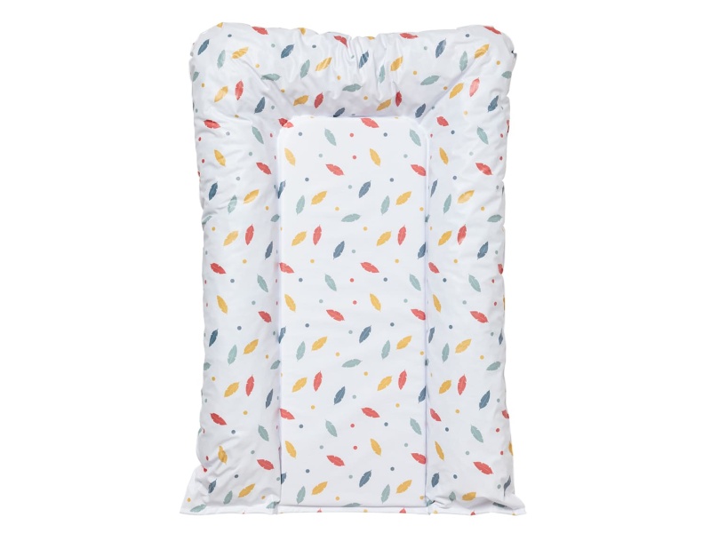 Feather changing pad with raised edges and softness.