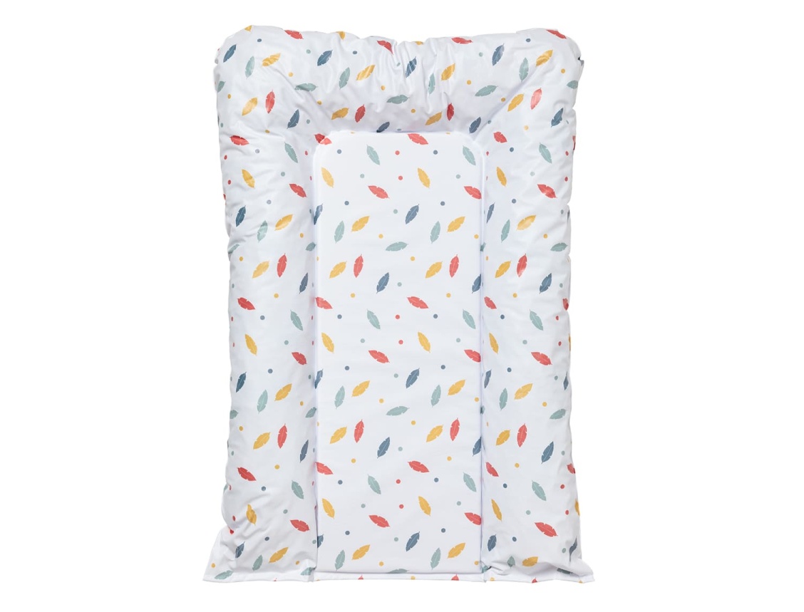 Feather changing pad with raised edges and softness.