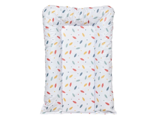 Feather changing pad with raised edges and softness.