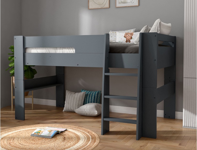 Cama semi-alta London antracita, tamaño 90x190 cm