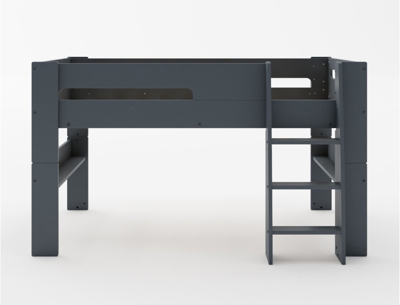Cama media altura Gris Antracita London para colchón de 90x190 cm