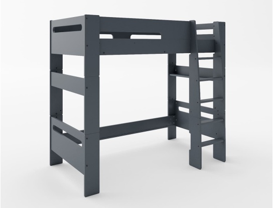 Lit mezzanine London anthracite couchage 90x190