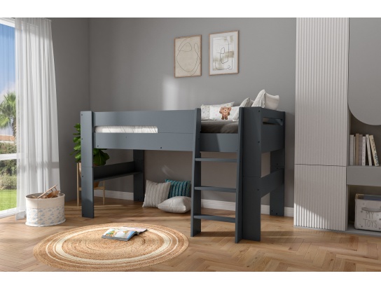 Le lit mezzanine se transforme en lit Mi-hauteur London.