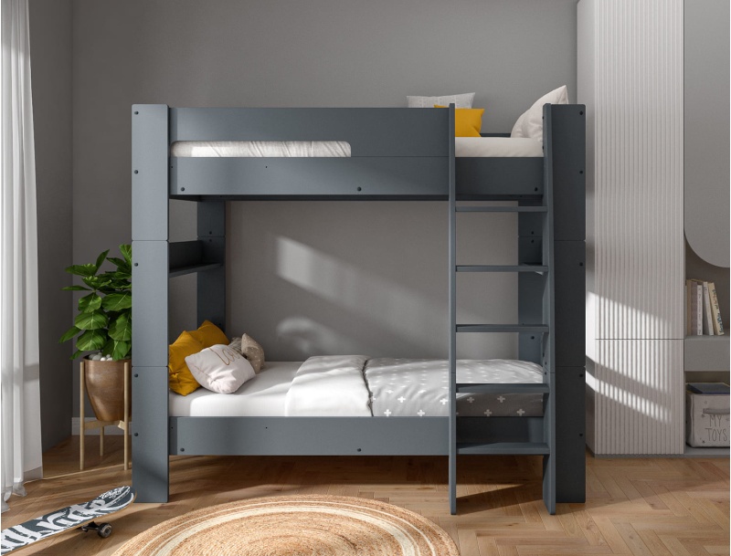 Stapelbed 90x190 scheidbaar antraciet
