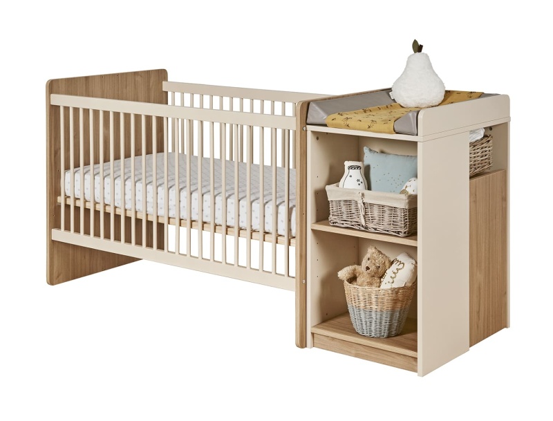 Boho-Babybett mit Lattenrost Höhe 2