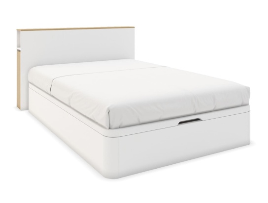 Cama con cajonera 140x200 con cabecero blanco