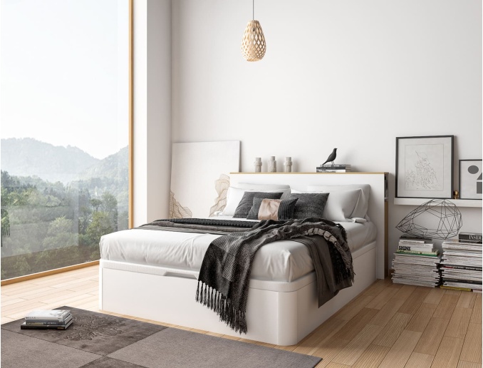 Cama de adulto con cajón y cabecero