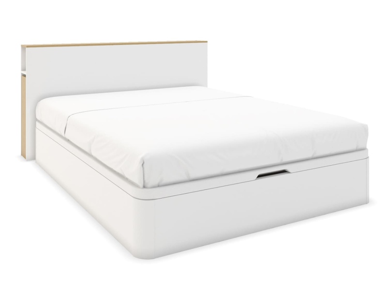 Tweepersoonsbed 160x200 met opbergruimte en hoofdbord