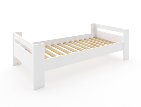 Modular bunk bed convertible into two low beds with bed base.