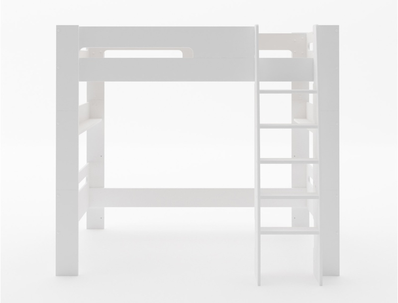 Letto a soppalco London Bianco con rete a doghe