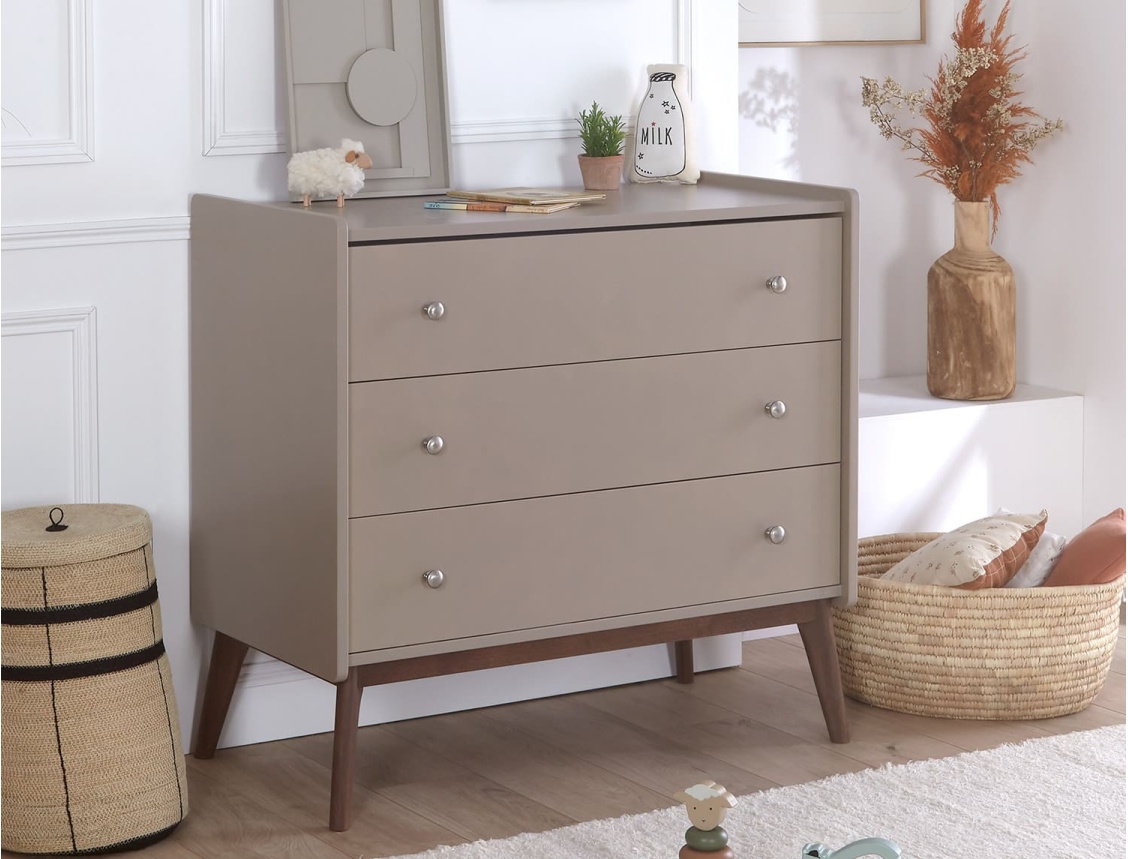 3-drawer dresser, Clay & Walnut