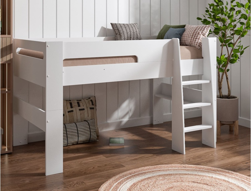 Letto a mezza altezza Bianco 90x190 London