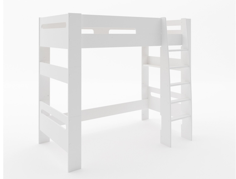 Modular loft bed convertible to mid-height bed 90x190 cm.