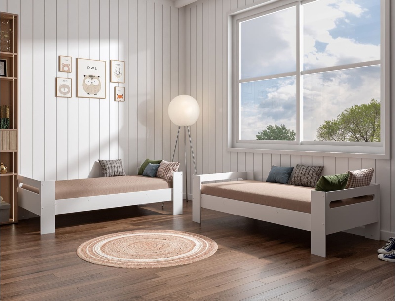 Letto a castello 90x190 Bianco trasformabile in due letti bassi