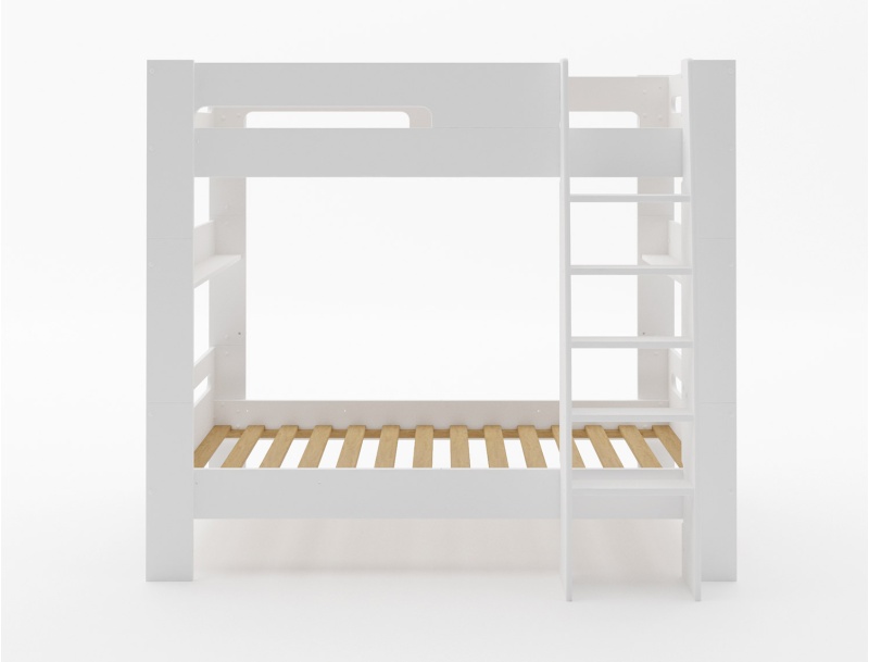 Bunk bed - White London bunk bed 90x190 cm + 2 Mattresses