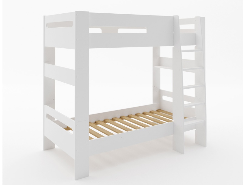 Letto a castello - Letto a castello 90x190 cm London Bianco + 2 Materassi