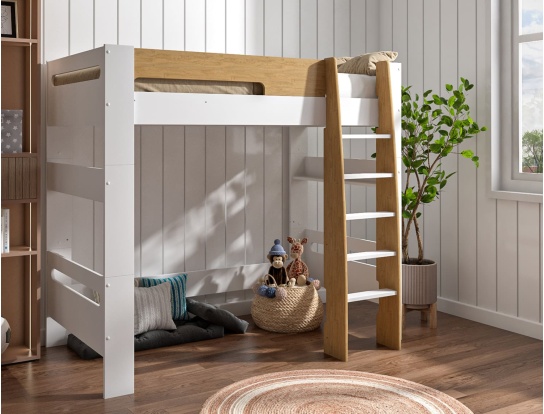 Convertible bunk bed into loft bed 90x190 cm.