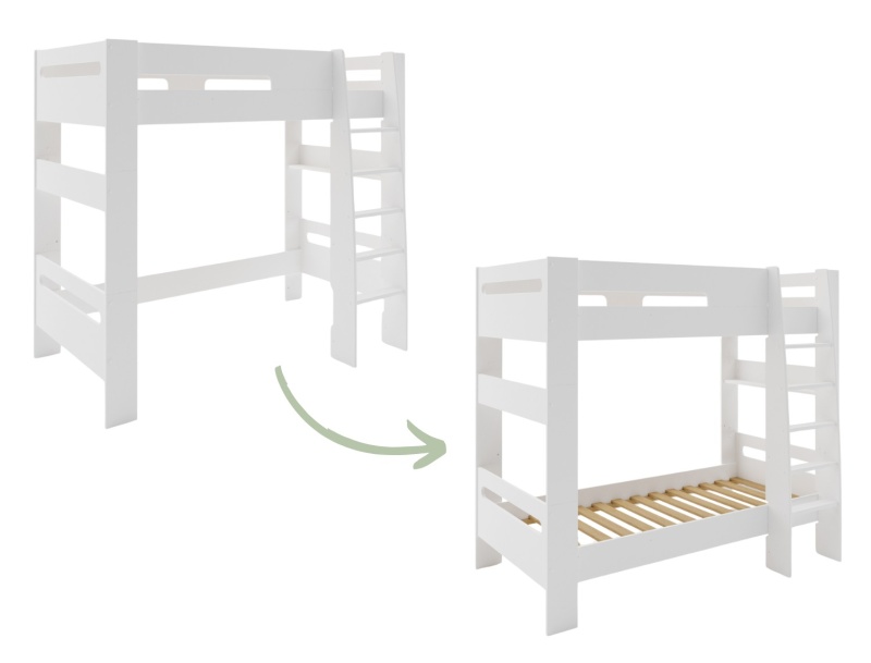Kit pour faire évoluer le lit mezzanine London Blanc en lit superposé