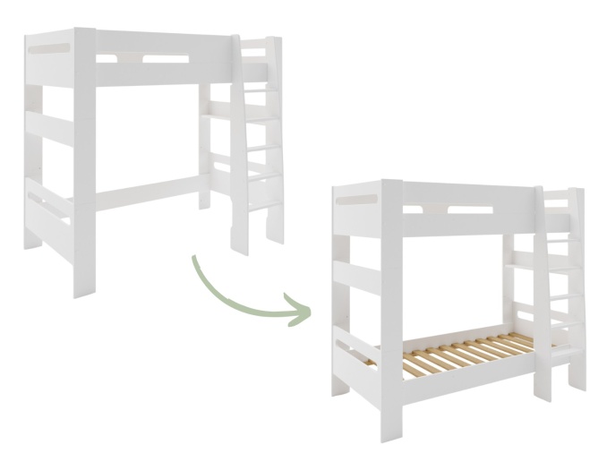 Kit pour faire évoluer le lit mezzanine London Blanc en lit superposé