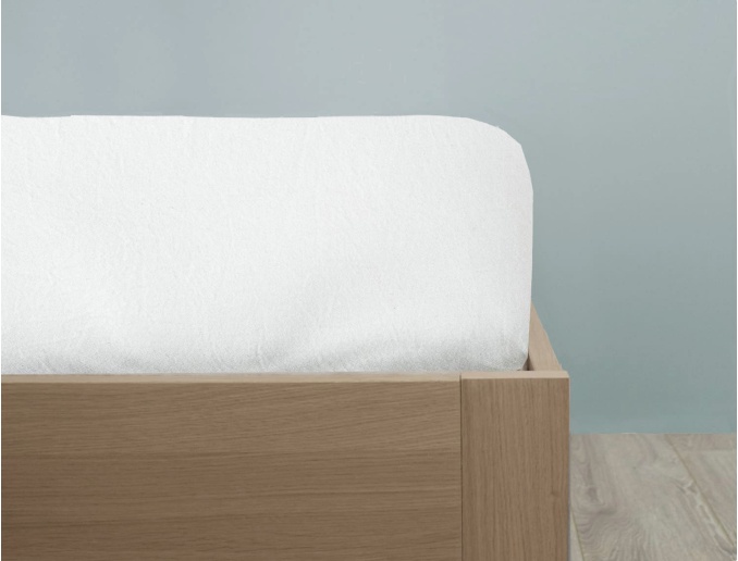 Lenzuolo con angoli bianco 90x140cm per letto evolutivo misura piccola. 80 fili