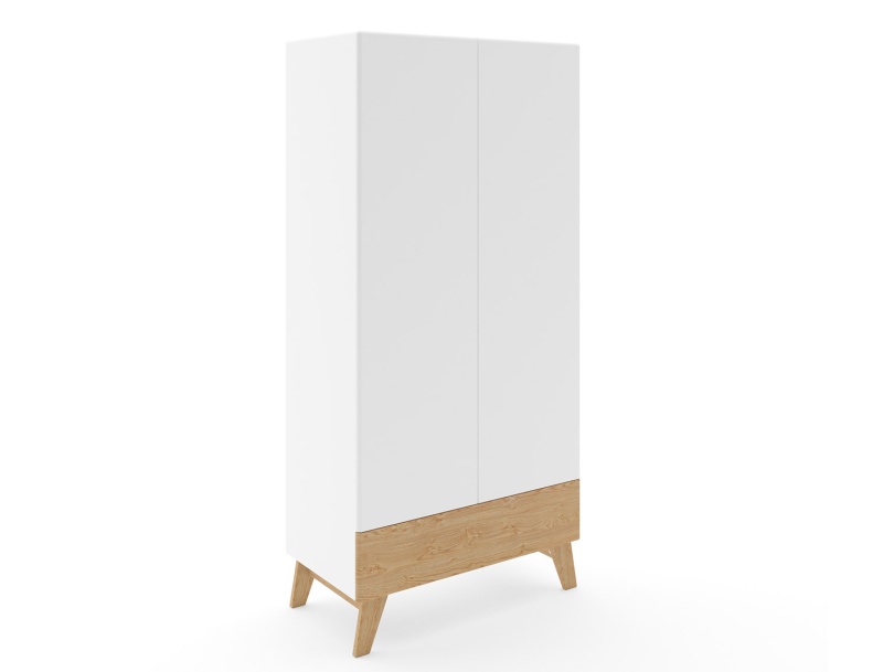 Equilibre white and wood wardrobe