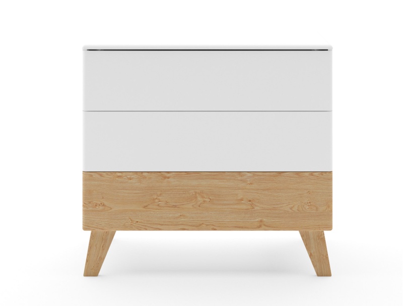 Equilibre white and wood dresser