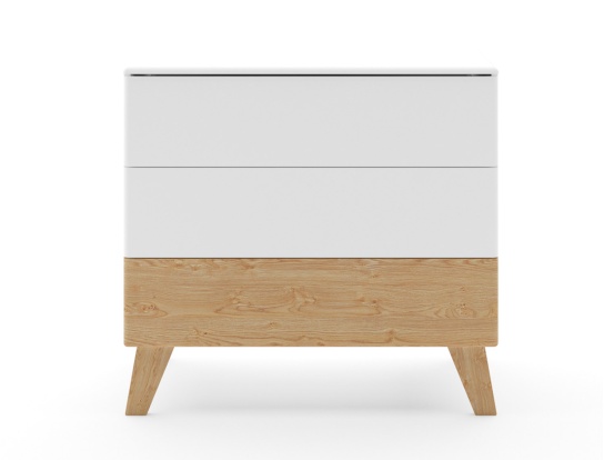 Commode Equilibre blanc et bois
