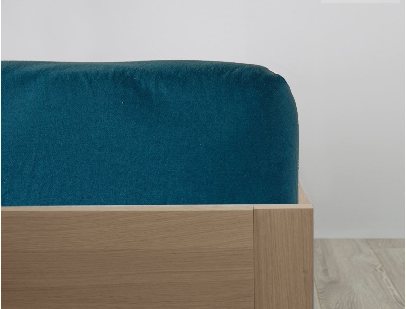 Drap housse Bleu Nuit 90x190 cm coton bio 80 fils.