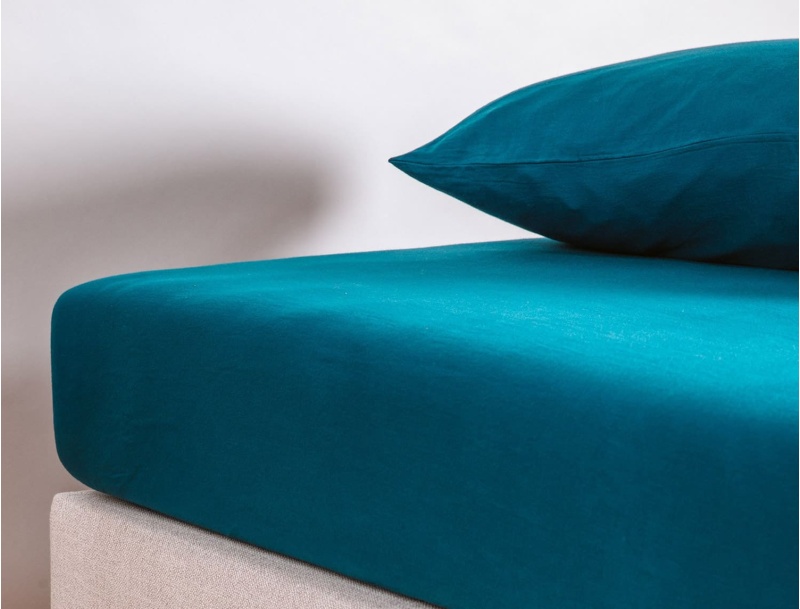 Drap housse Bleu Nuit 90x190cm Coton Bio certifié GOTS