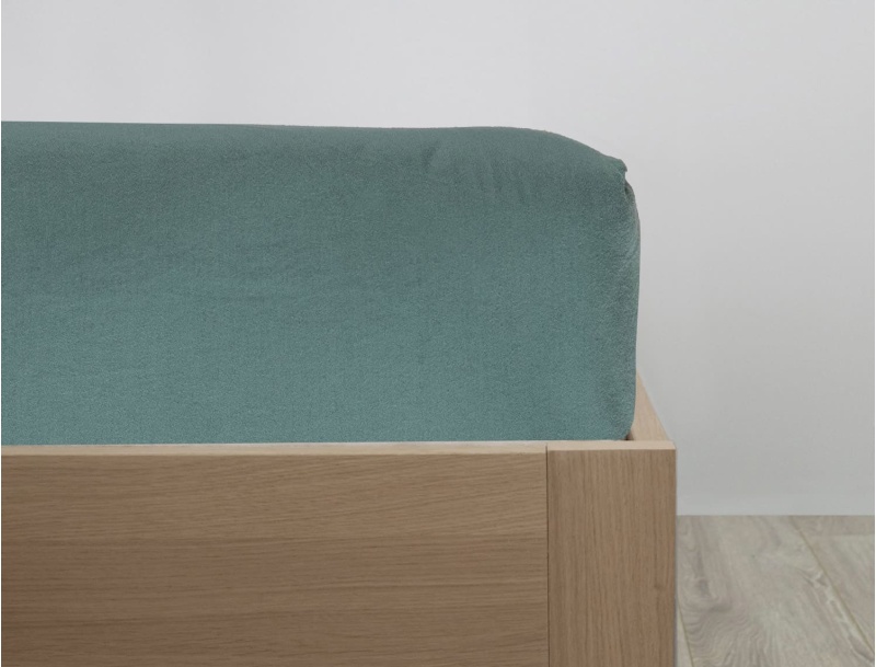 Drap housse Eucalyptus 90x190 cm coton bio 80 fils.