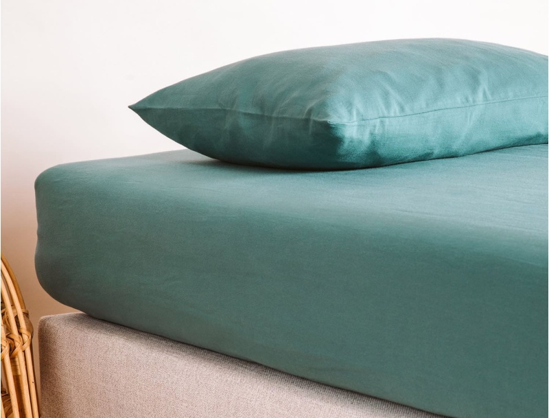 Eucalyptus fitted sheet 90x190cm GOTS certified organic cotton