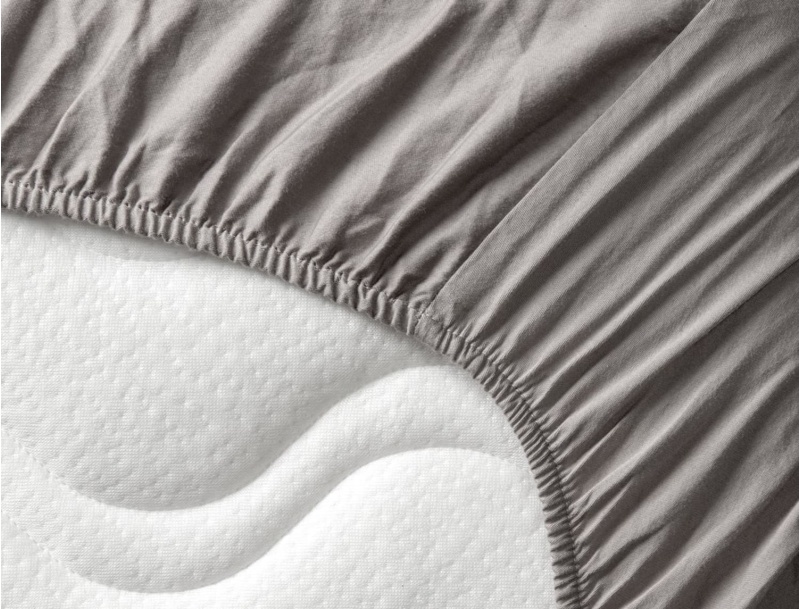 Drap housse Gris 90x190 en coton avec élastique.