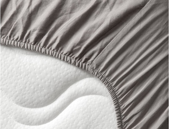 Grey fitted sheet 90x190 in cotton with elastic