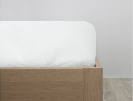 White fitted sheet 90x190 cm 80 thread count organic cotton
