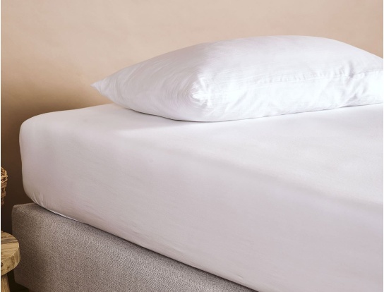 Drap housse blanc 90x190cm Coton Bio certifié GOTS